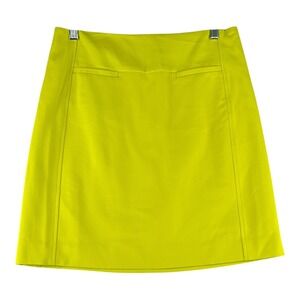Ann Taylor Loft Mini Skirt A Line Chartreuse Green‎ Womens Size 4 Career  Office